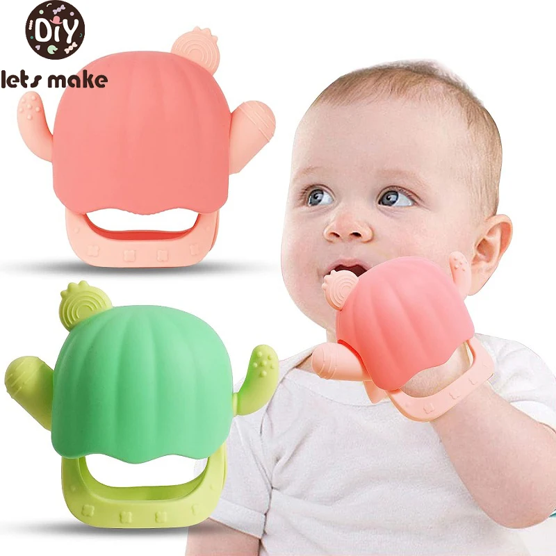 

Cartoon Cactus Baby Teether Gloves Pacifier Kids Teething Silicone Baby Dental Care Anti-eating Hand Teether Infant Accessories