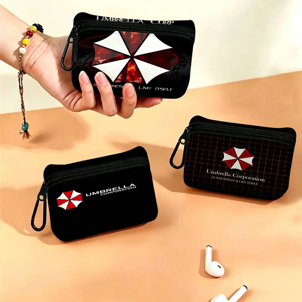 Horror R-Resident E-Evil Game Oxford Fabric Mini Coin Wallet Smooth Zipper Hanging Design Multi-use Small Storage Bag For Travel