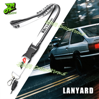 1PCS Initial D Car AE86 Key Lanyard Mobile Phone ID Card Hang Rope Socket Key Ring Sling Badge Neck Band Motorcycle Keychian JDM