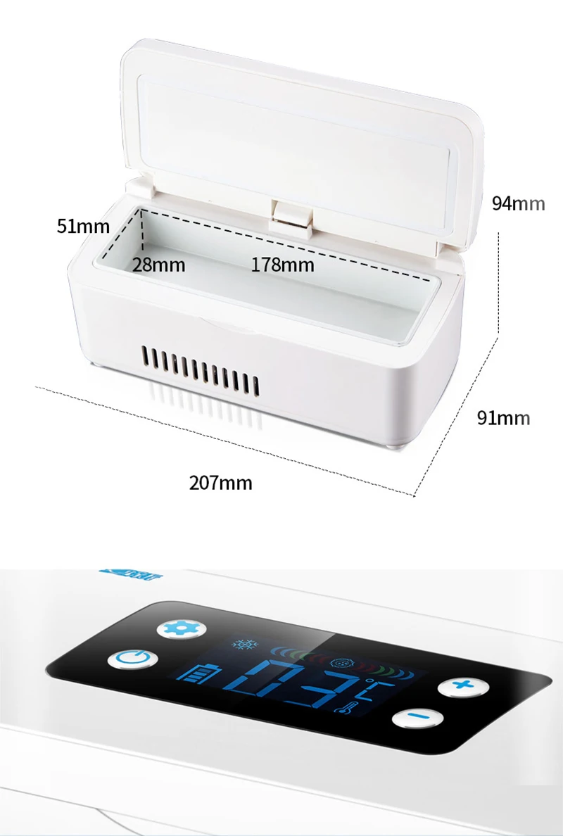 Lodówka na insulinę, przenośna lodówka o stałej temperaturze, niezbędna lodówka na cukrzycę w samochodzie