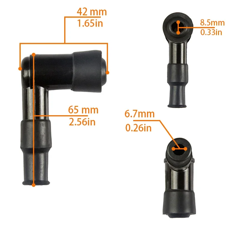 For Wave Scooter Motorbike Bike Universal 90 Degree Motorcycle Flash Spark Plug Cap Lgnition Coil Rubber Decorative Cover