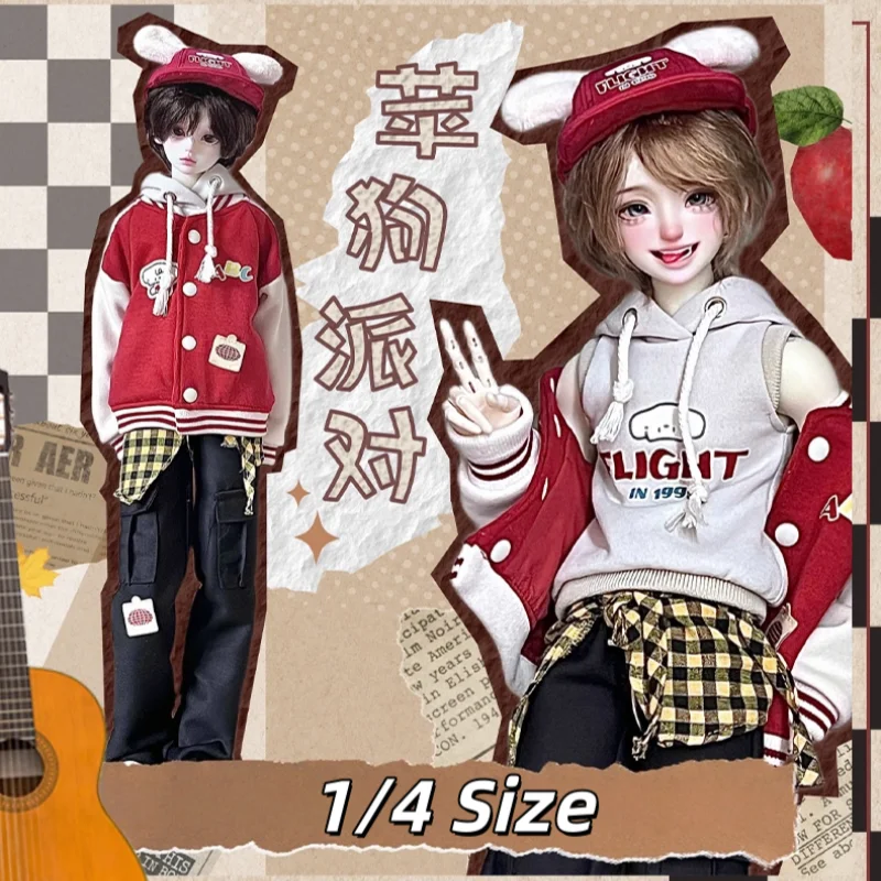 

BJD Doll Clothes For 1/4 Dolls Red Jacket Black Pants Set Set Dolls Clothing Accessories(No Dolls)