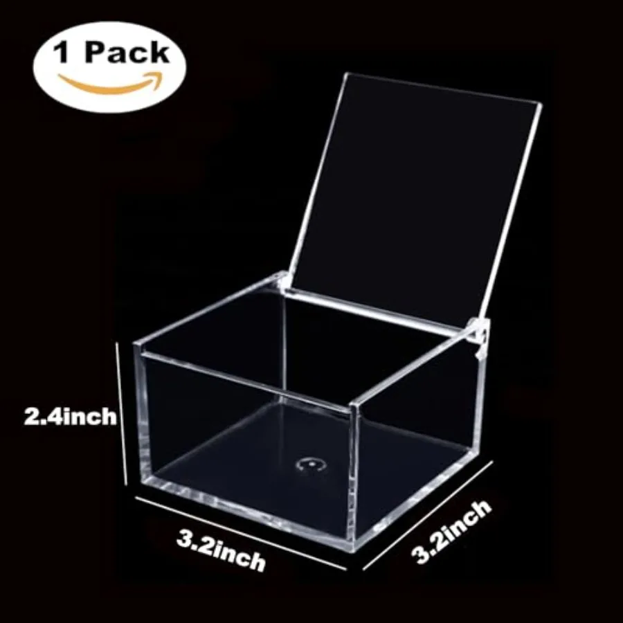 Acrylic Box Boxes with Hinged Lid Transparent Display Square Cube Storage Organizer Containers for Birthday Wedding Graduation