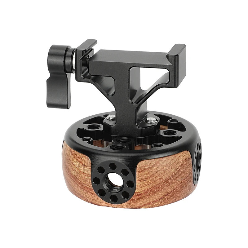 CAMVATE Camera Wooden Handgrip Round with Arca-Swiss Clamp Connection &1/4