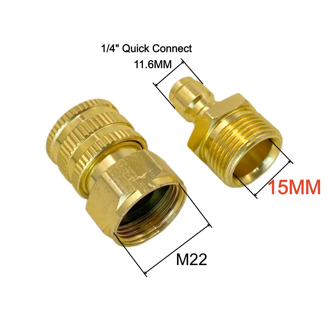 High Pressure Washer M22 Converter To 1/4" Quick Connector Quick Release Adaptor Car Wash Accessories image 4