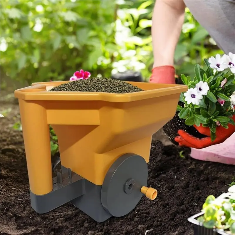 ABKO-Green For Portable Manual Lawn Hand Spreader Small Labor-Saving Handheld Garden Spreader For Seed Distribution Device