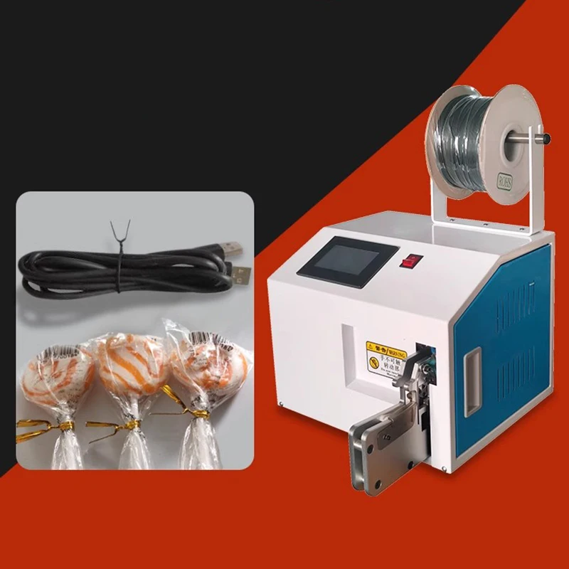 Fully semi-automatic wire tying machine Lollipop gold wire tying machine Clothes hanger tying machine Data power cable