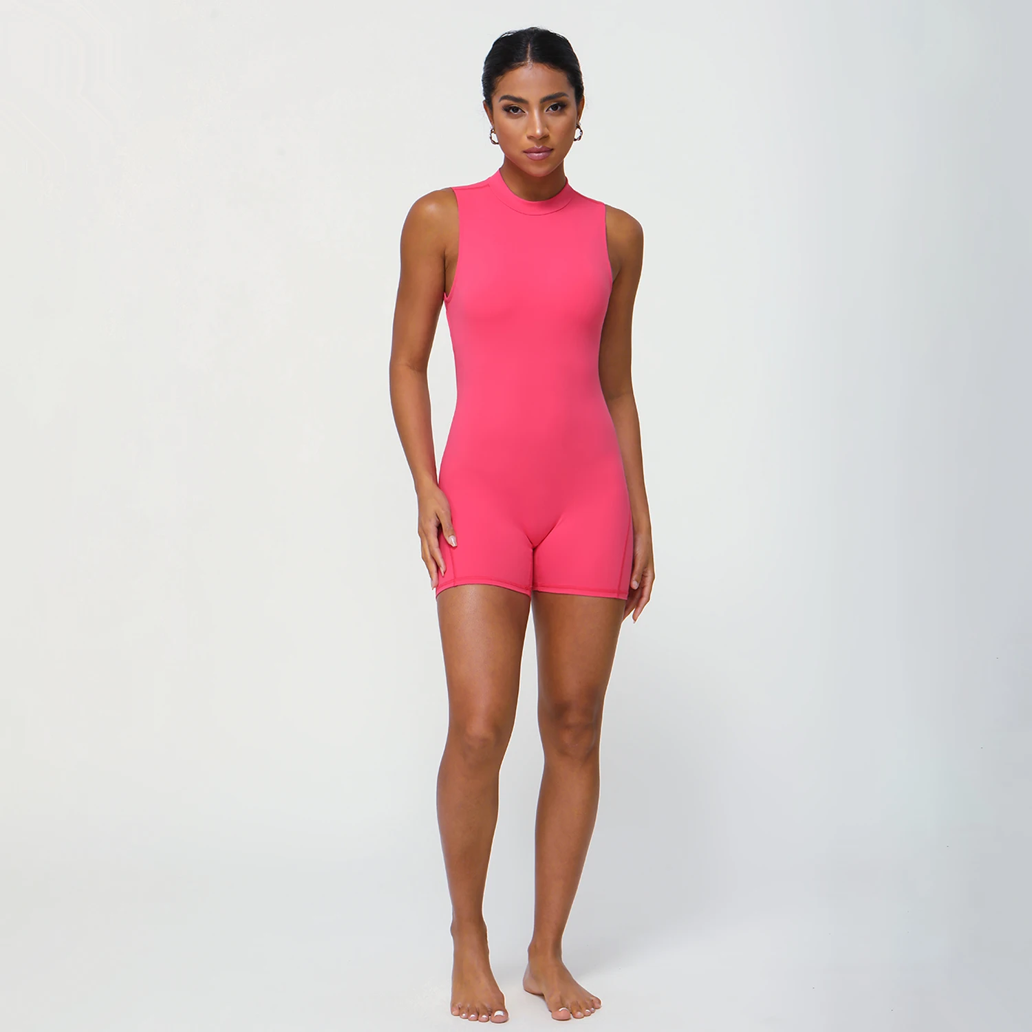 بذلة لياقة بدنية بدون أكمام عارية الظهر للنساء ، طقم شورت تدريب ، رفع الأرداف ، بذلة مبطنة للصالة الرياضية ، الجري #6