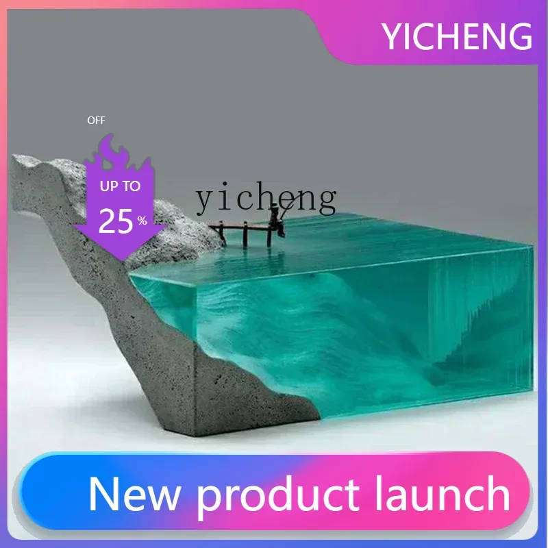 LYY   Transparent Epoxy Ornament Hotel Large Creative Sculpture Glacier Ocean Artwork