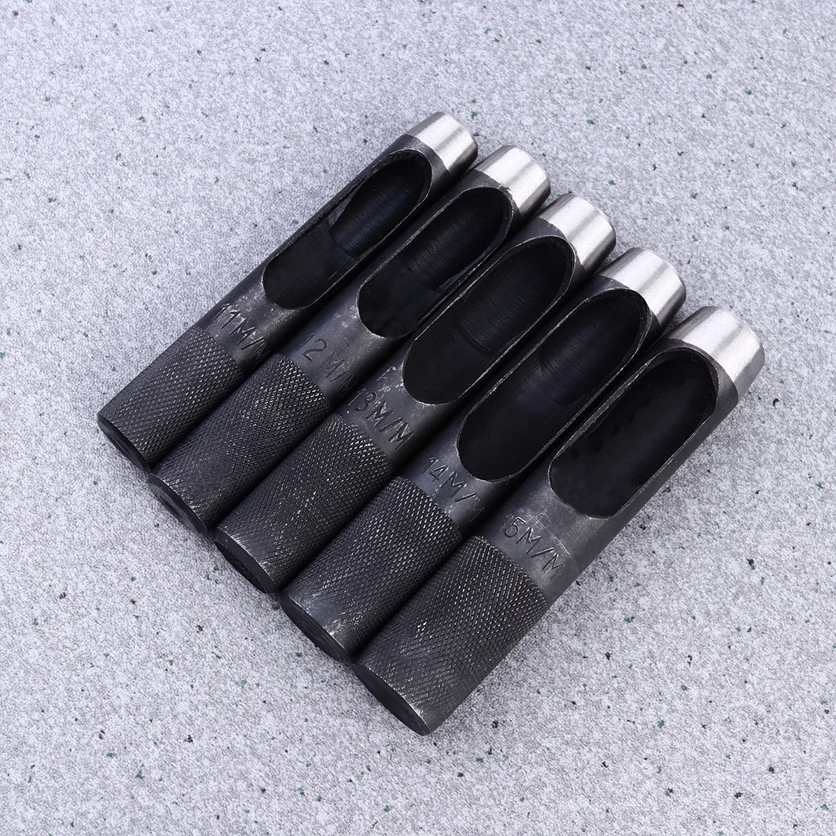 5Pcs Hole Punch Set Round Belt Hollow Cutter Size 11-15mm Professional DIY Tool for Leathercraft Handbags Canvas Webbing