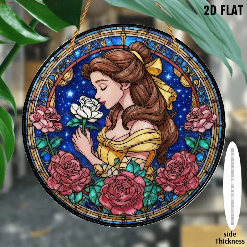2D Flat 1pc Suncatcher Light Catcher Circular Round Woodland Decor for Cabin, Nursery, Playroom, Nature Theme Acrylic Sign