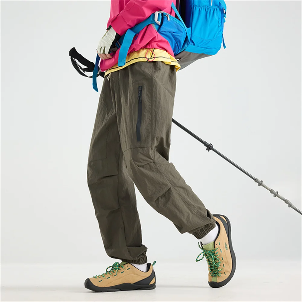 Celana jalan kaki tahan air pria CHRLCK, celana musim gugur untuk mendaki gunung, memancing, berkemah, celana hiking, jaket angin ketat