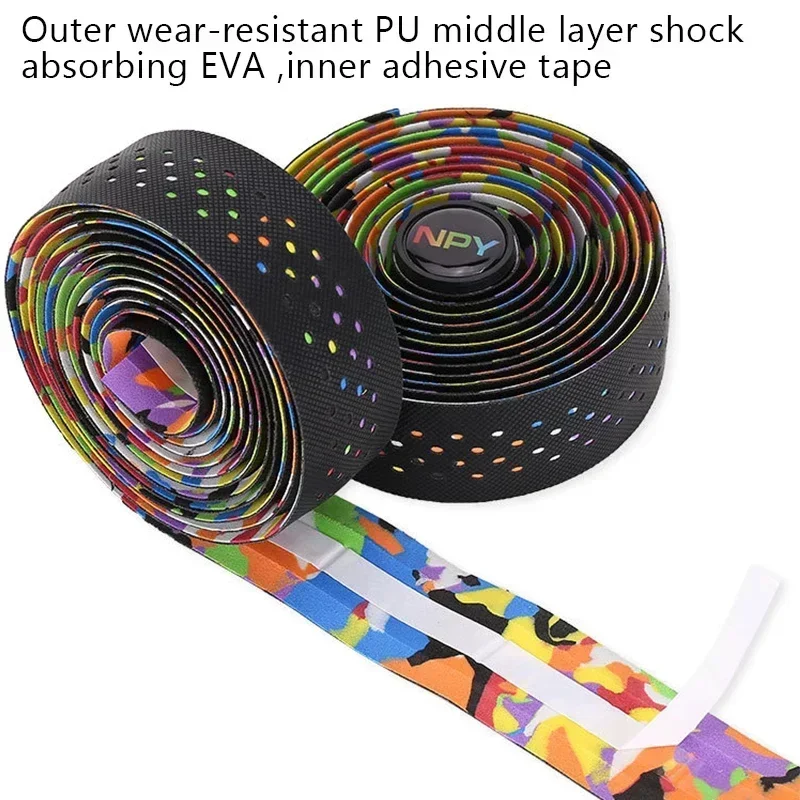 

Bike Bar Tape Bike Handlebar Wrapper Comfortable Handlebar Strap Handles Tape Shock Absorbing Bar Ribbon Belt for Road Bike