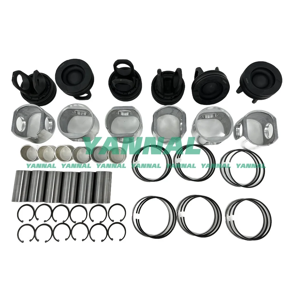 6PCS M11 Piston With Rings For Cummins Diesel Engine Parts