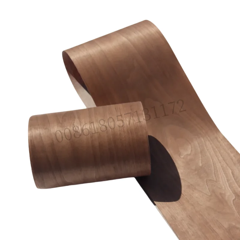 Natural Black Walnut Wood Veneer,0.2-0.5mm thick,Crown Cut Grain for Furniture & DIY Woodworking,Brown