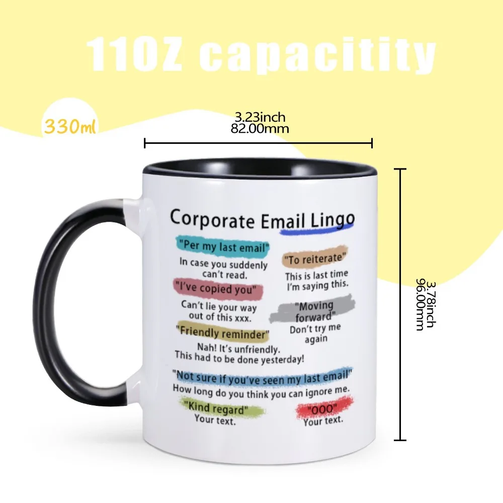 Corporate Email Lingo Mug Per My Last Email Unique Office Humor Coffee Tea Mug Cup Funny Coworker Colleague Novelty Leaving Gift