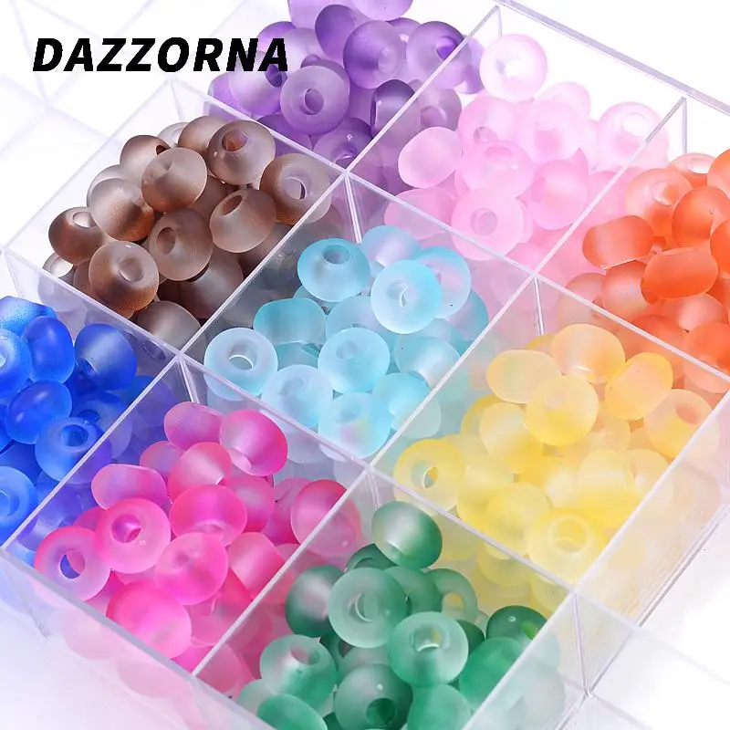 9x15mm 20Pcs Two Color Abacus Loose Spacer Beads Round Big Hole Acrylic Bead For Handmade Bracelet Jewelry Making DIY Accessory