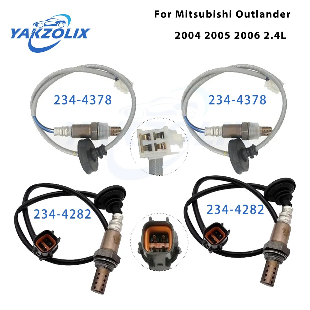 4Pcs Car Parts Upstream Downstream Oxygen O2 Sensor for Mitsubishi Outlander 2004 2005 2006 2.4L 234-4378 234-4282