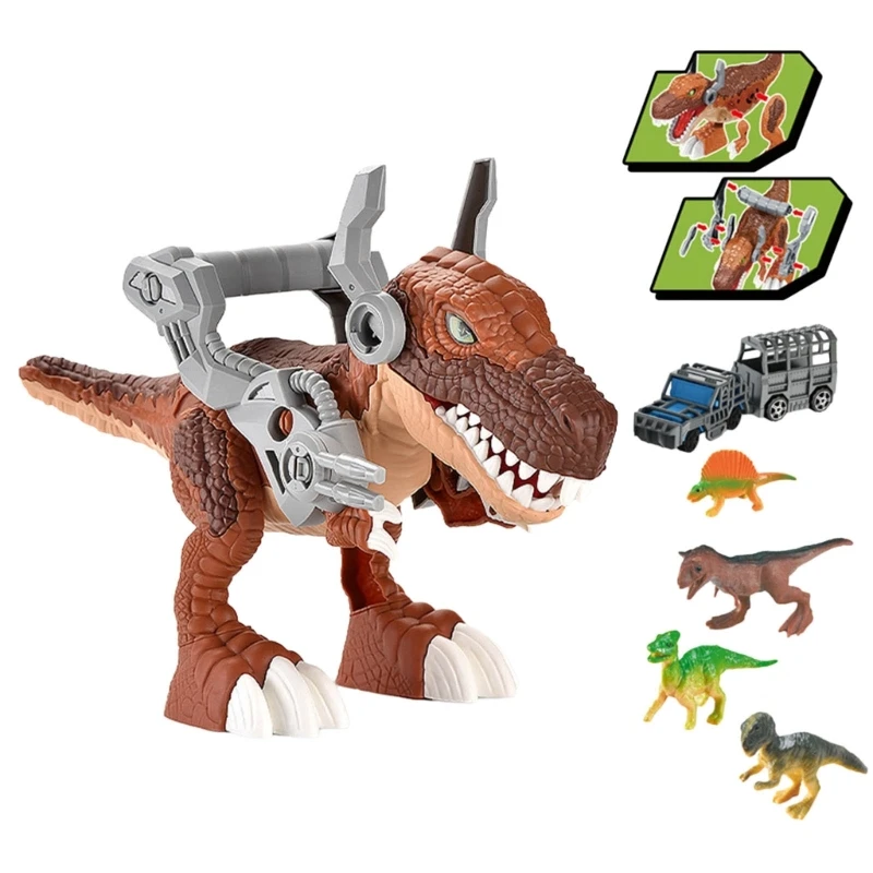 

Interactive Dinosaur Transport Truck Toy Fall Resistant Pull Back Vehicles Toy