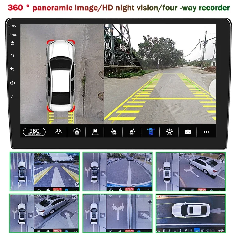 9015 360 panoramic camera parking panoramic system 4ch channel dvr panoramic navigation car player