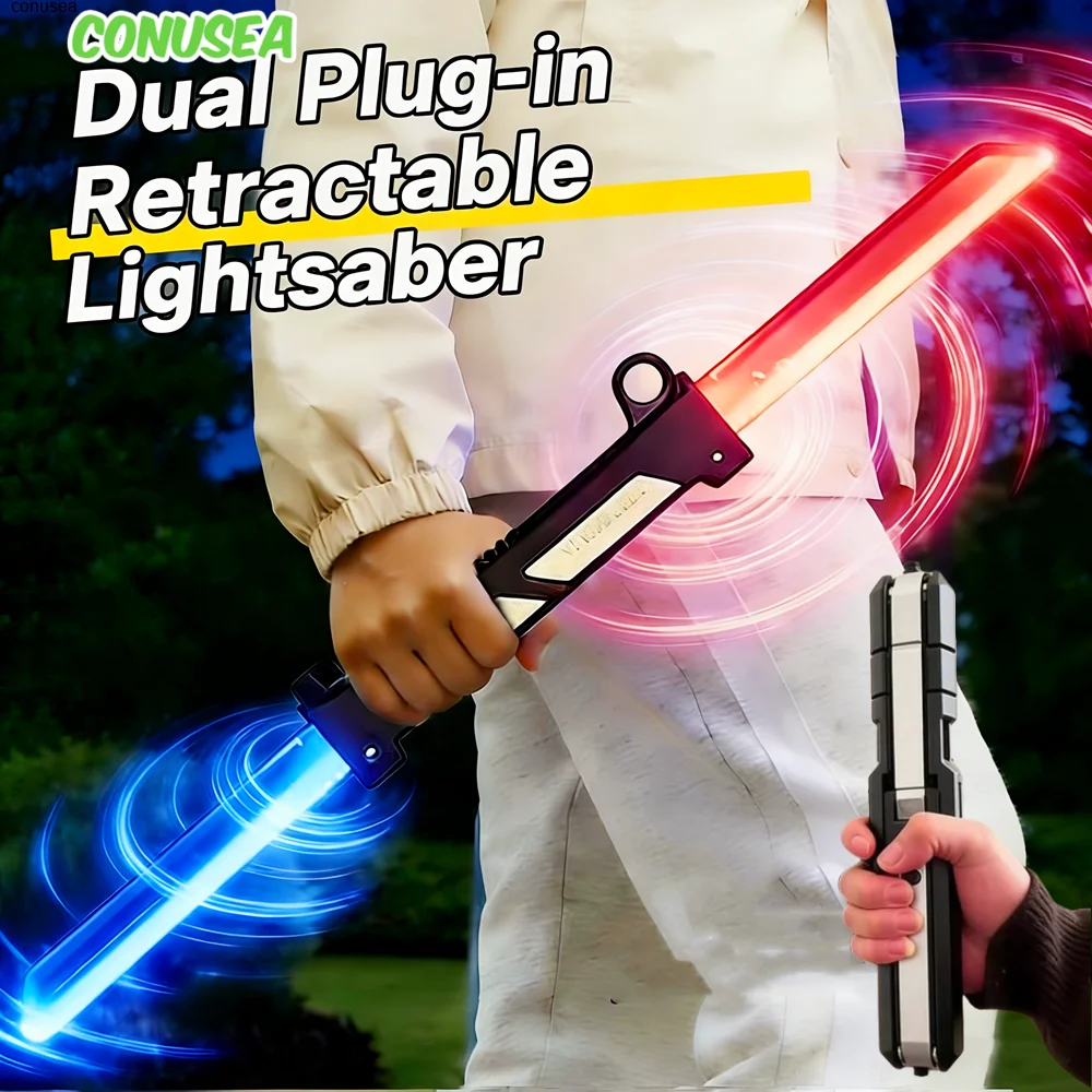 

Игрушечный световой меч 2 в 1, светящиеся мечи для игр на открытом воздухе, для детей и взрослых, разноцветные светящиеся игрушки для мальчиков, подарки для детей, косплей