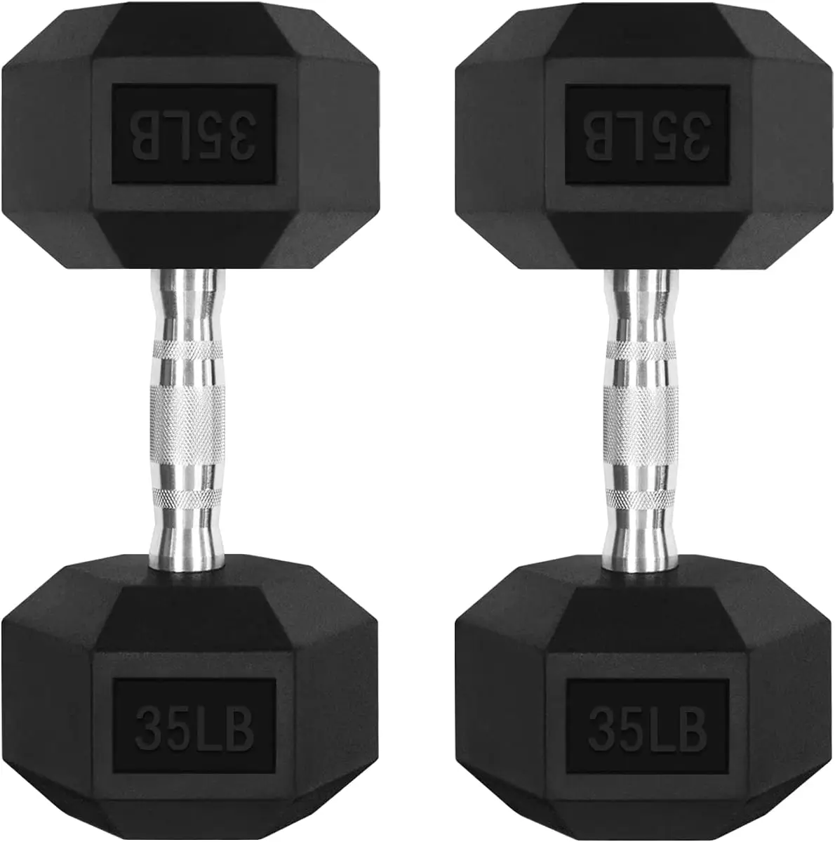 

5 300LBS Rubber EncasedDumbbell Sets with Optional Rack for Home Gym Coated Hand Weights for Strength Training Workouts