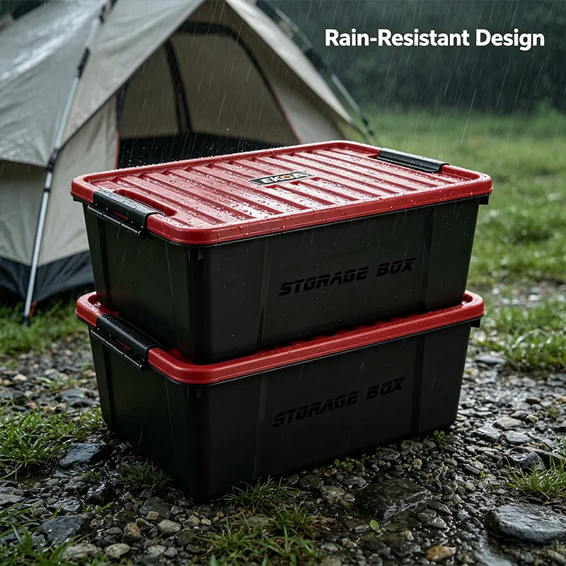 EKOA 2Pack 20L/21QT 35L/37QT Heavy Duty Storage Box with Lid, Stackable Plastic Storage Bins with Secure Latches &