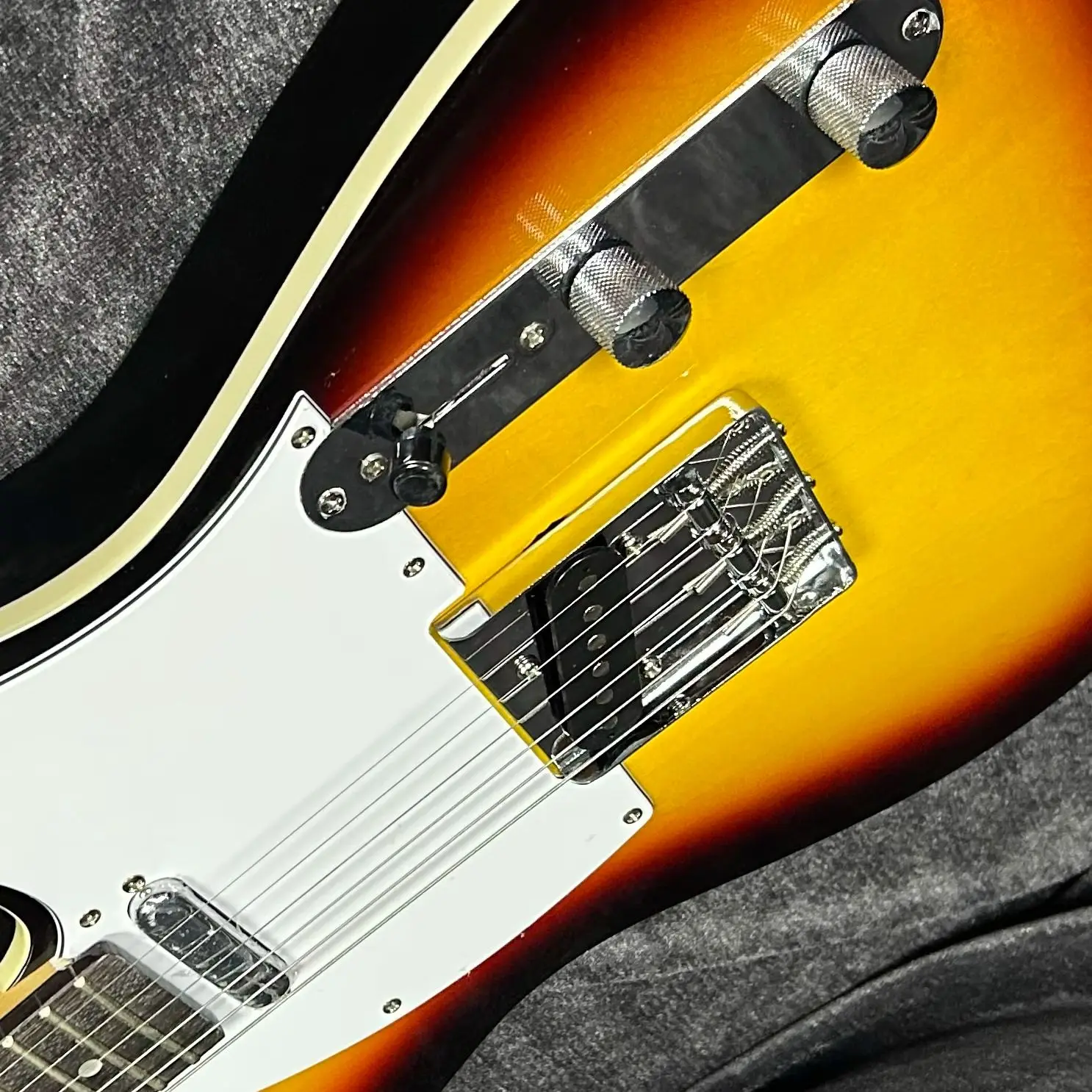 High-Quality FTL Vintage Sunburst Electric Guitars Rosewood Fretboard Single Binding