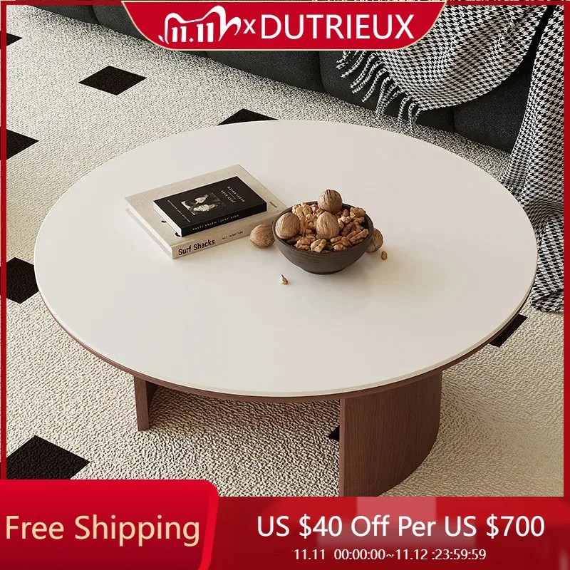 

Wooden Round Side Table Marble Nesting Retro Storage Lounge Coffee Table Vintage Luxury Kaffee Tische Chinese Style Furniture