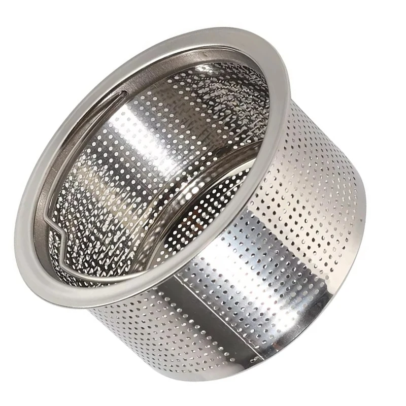 Fine Perforated Stainless Steel Sink Drain Filter Basket Kitchen Sink Strainer Anti-Clog Food Residue Catcher