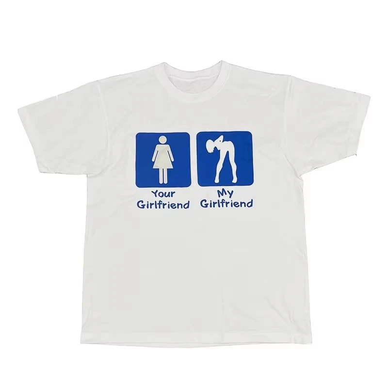 2026 Lustiges Meme 'Ich Liebe Meine Freundin' Bedrucktes T-Shirt für Männer, Lässig Übergroß, Streetwear-Trend, Vintage Sommer-Paar-Shirt – Detail 5