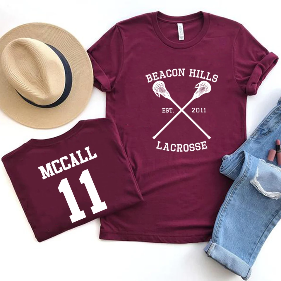 Teen Wolf Stiles Stilinski 24 McCall 11 T-shirt Women Men Beacon Hills Lacrosse Shirt Dylan Obrien Retro Teen Wolf Tv Show Tops