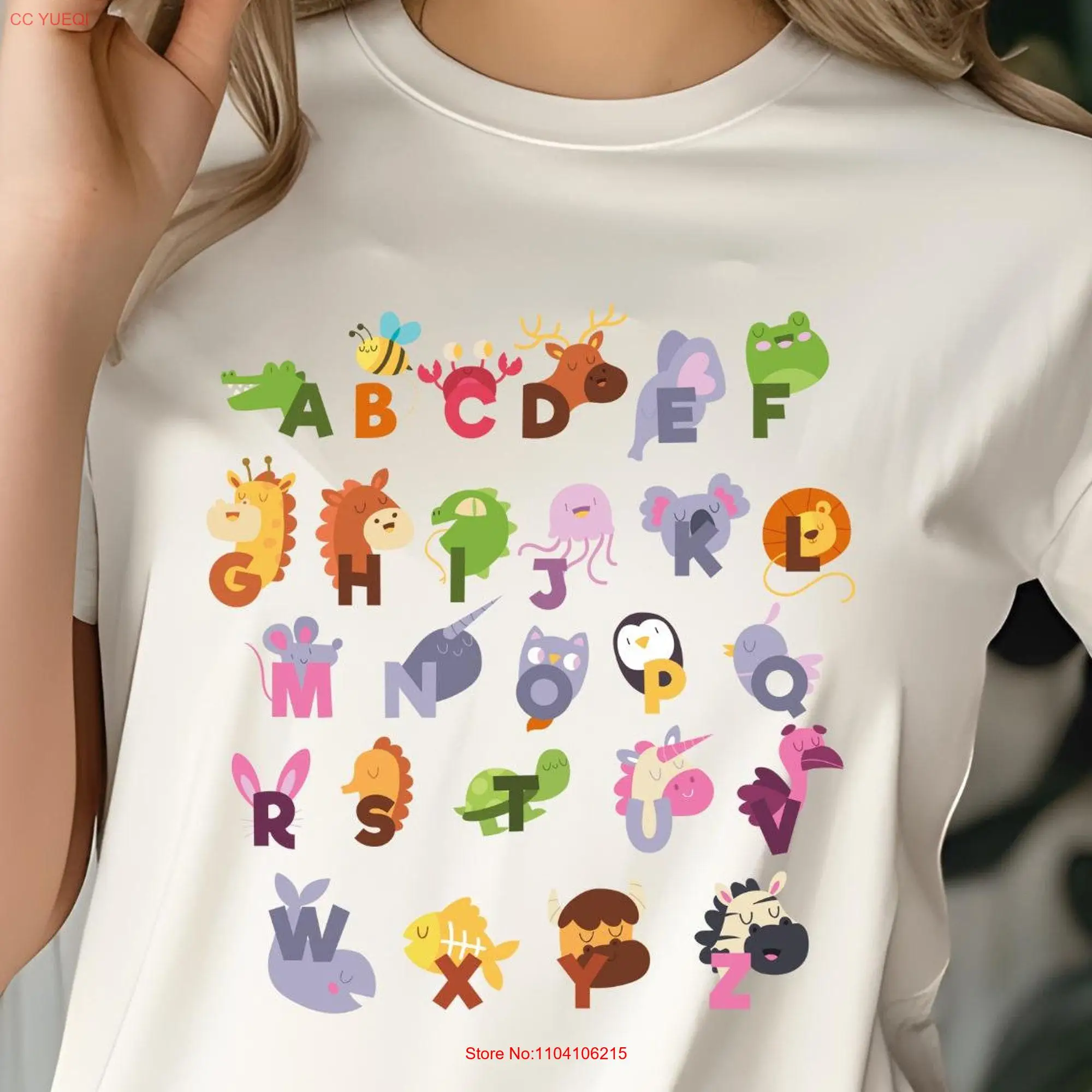 Alphabet Animals T Shirt ABC Animal Letters Alphabetical Educational Teacher First Day of School Back to