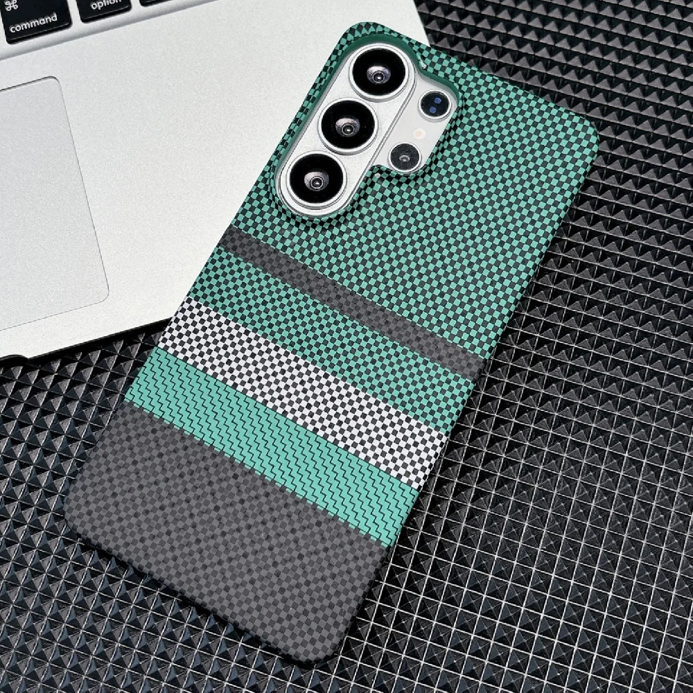 Fashionable Kevlar Carbon Fiber Color Magnetic Phone Case For Samsung 26Ultra 26Plus For Magsafe Hard PC Shockproof Cover