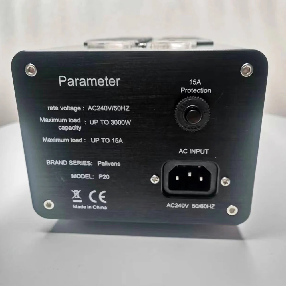 Palivens P20 3000W 15A Audio AC Power Filter LED Display Used for Lightning Protection of Amplifier Audio Noise Filtering