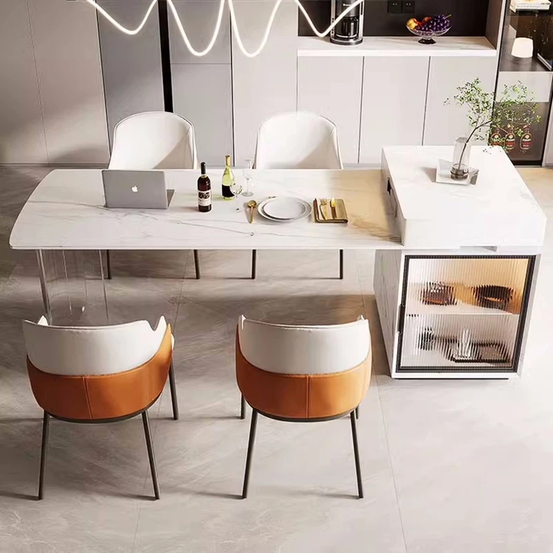 

Mobile White Coffee Dinning Tables Luxury Marble Kitchen Dining Table Modern Living Room Muebles Para El Hogar Furnitures