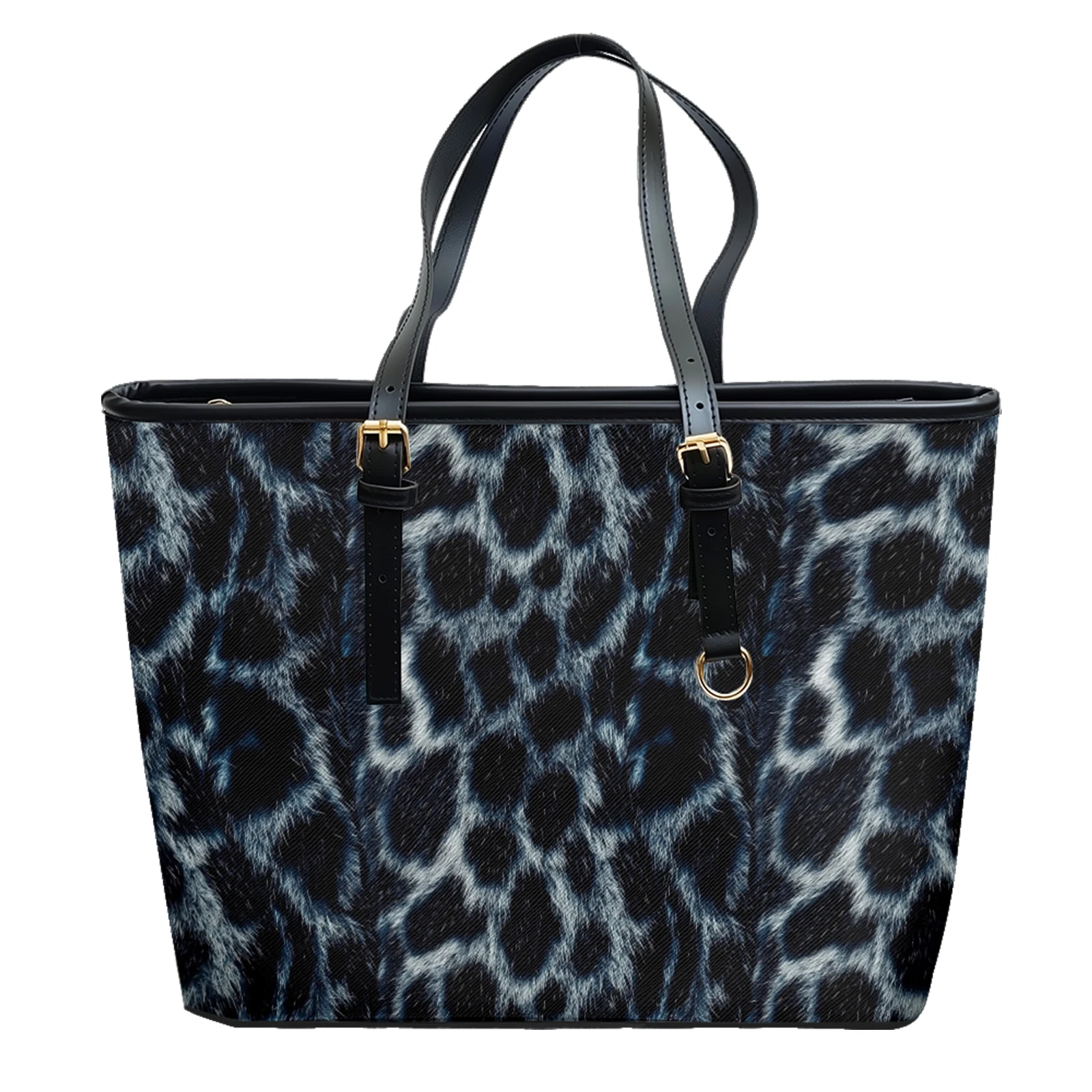 

Urban Animal Leopard Printed Oxford PVC Leather Large Satchel Handbags Shoulder Bag Lightweight Travel Tote Work Weekend Purse