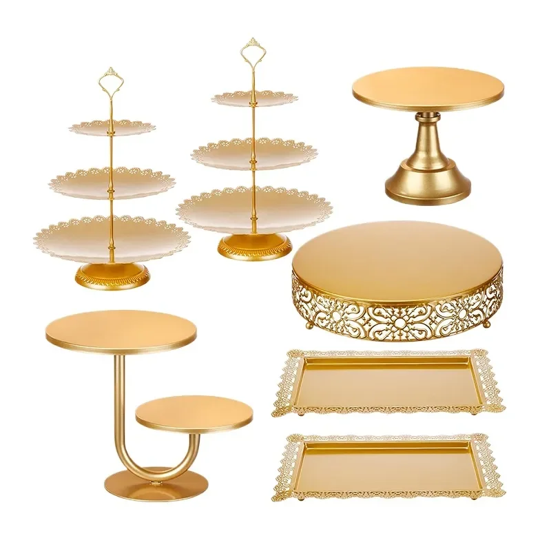 Metal Cake Rack Set Layered Cupcake Stand Dessert Display Table Candy Fruit Tray