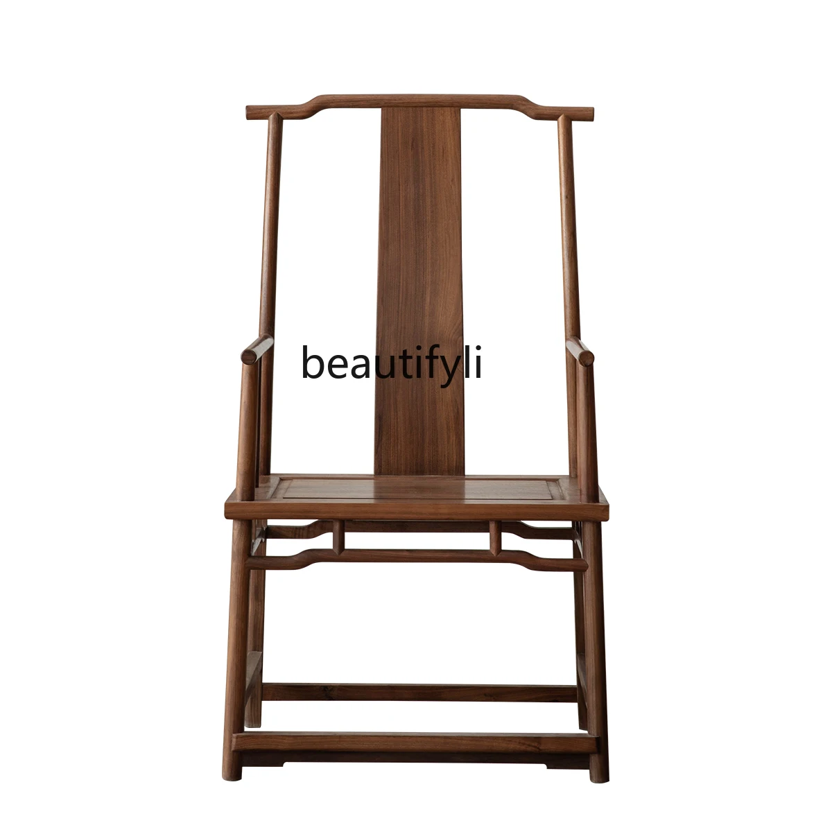 New Chinese style, North American black walnut book chair, Ming style antique solid wood master, study furniture