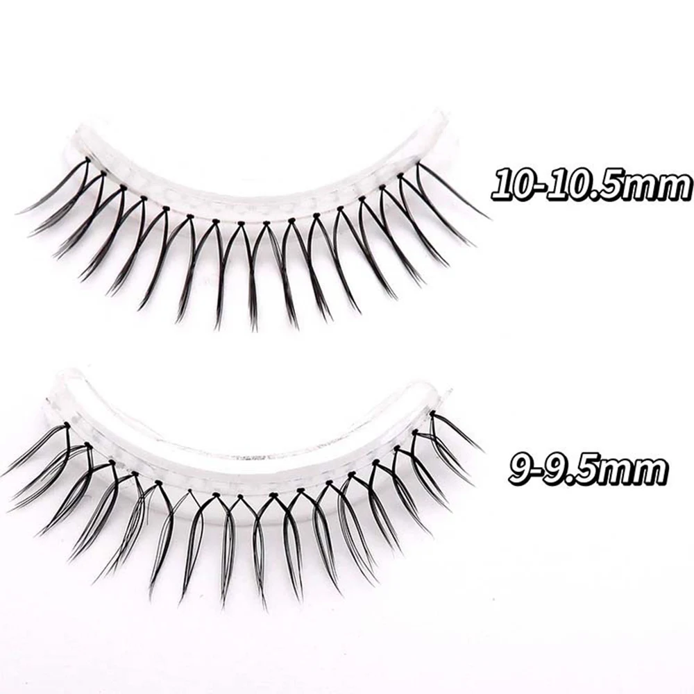 10pairs Korean False Eyelashes V-shape Idol Fake Eyelashes Natural Wispy Soft V-eyelashes Transparent Stem Artificial Eyelashes