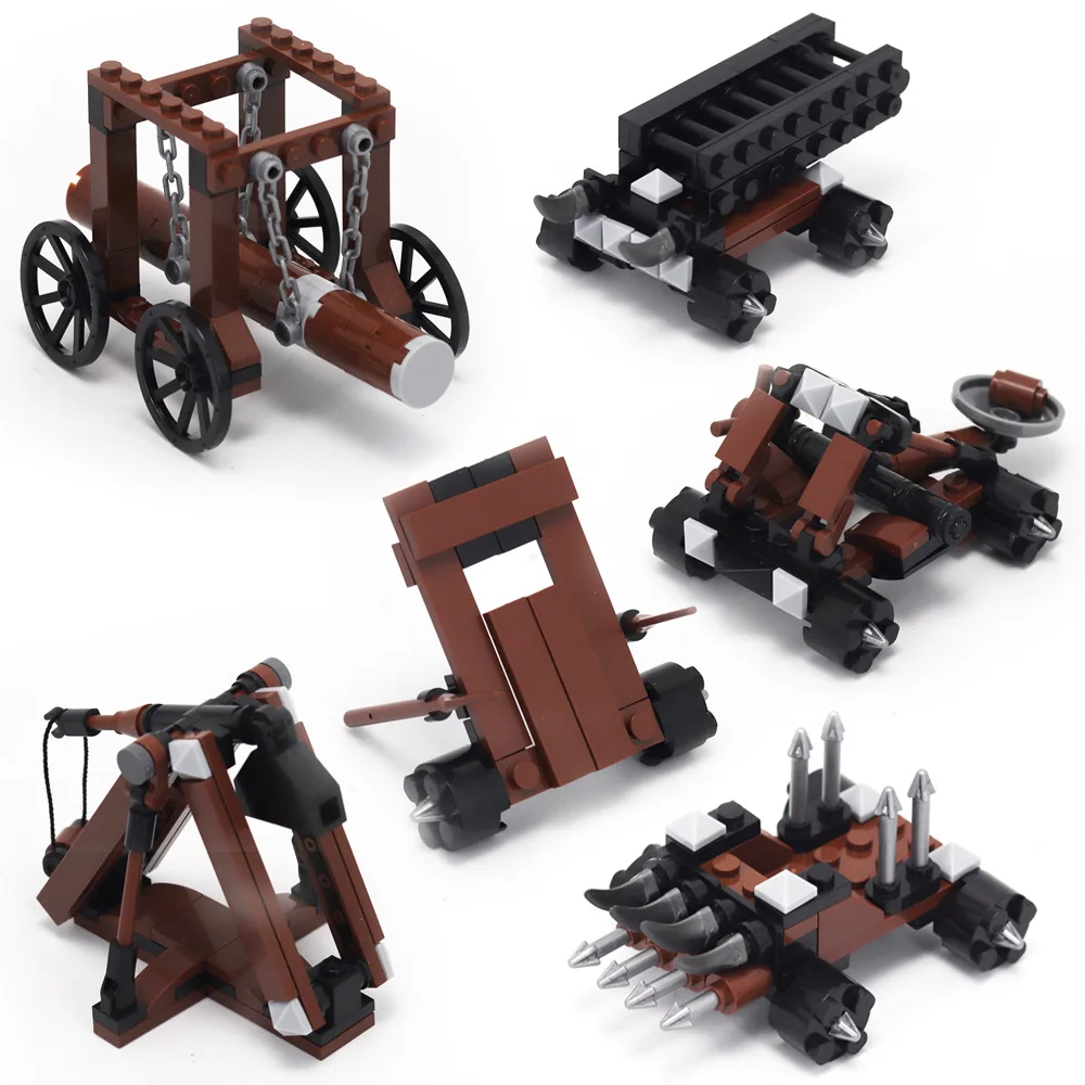 Middle Ages Military MOC Building Blocks Siege Vehicle Stone Throwing Machine Weapon Model Bricks Toys Compatible With LEGO