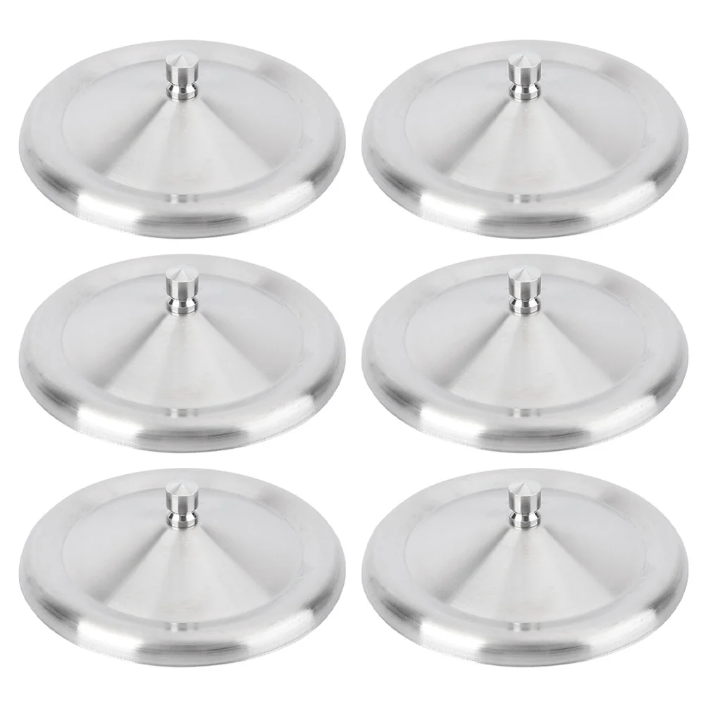 

6 Pcs Can Lids Stainless Steel Cup Drinks Round Covers Lightweight Silver Coffee Mug Household Office