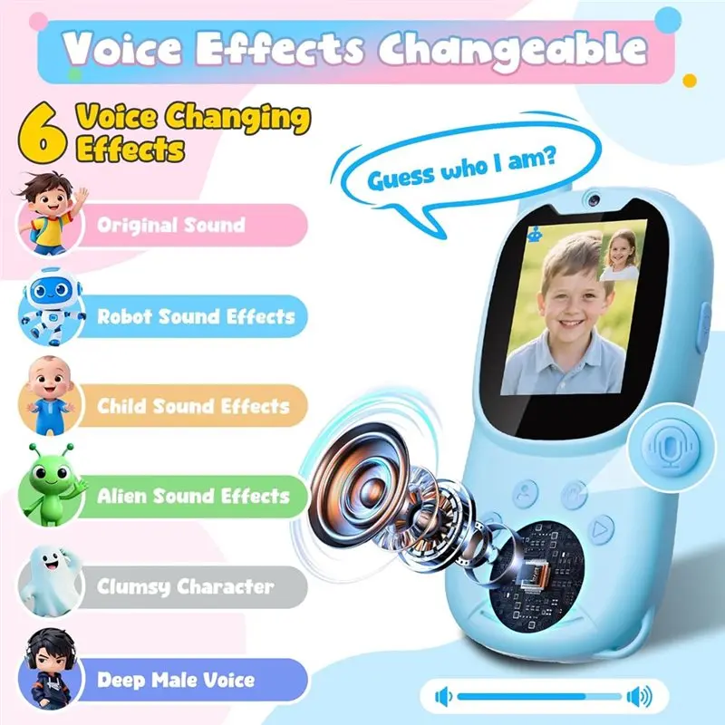 Video Walkie Talkies Camera For Kids, Facetime Style Voice Changer For Indoor Outdoor Camping Gifts