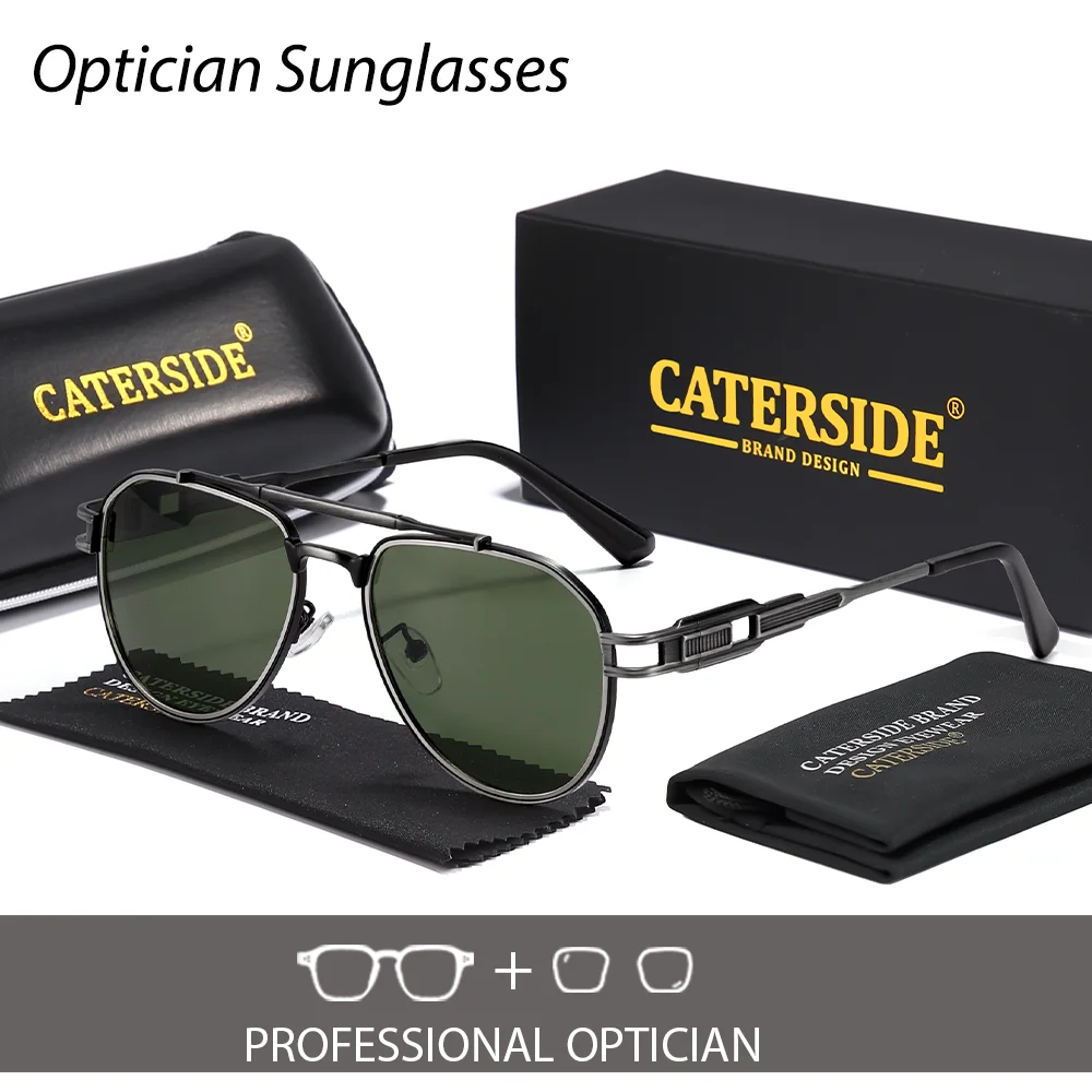 CATERSIDE Damen Optische Sonnenbrille Polarisierte Brillen Herren Private Anpassung Quadratische Linse Retro Suneyeglass UV400 – Detail 20