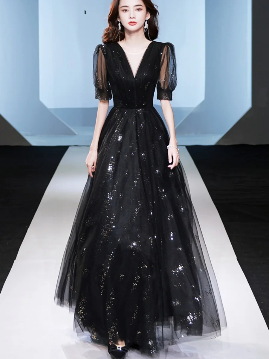 

Вечернее платье Ele Bla 2025: Новинка, сексуальное, с завышенной талией, длинное, для женщин, для банкетов и выступлений, с эффектом похудения