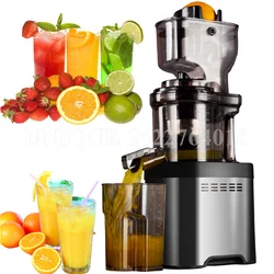 Household Slow Juicer Screw Electric Juice Maker Stainless Steel Filter Free Large Caliber Cold Press Fruit Vegetable Extractor