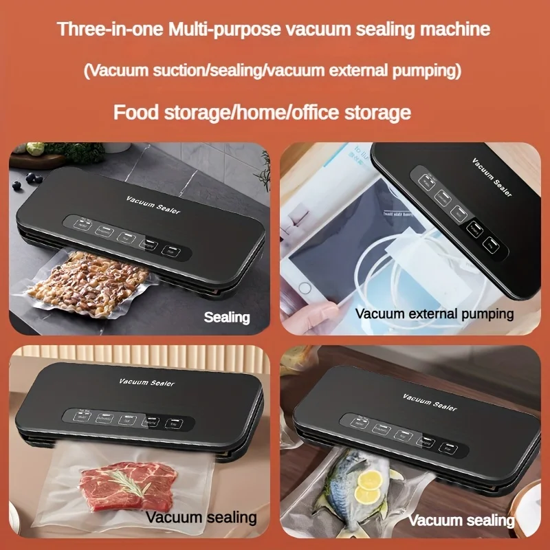 Household Automatic Vacuum Sealing Machine Kitchen Packaging Preservation New Suction Vacuum Bags for Airtight Food Storage