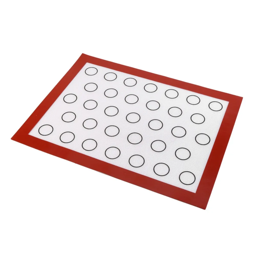 Easy to Clean Silicone Silicone Baking Mat Nonstick Heat Resistant Oven Liner Red Macaron Baking Mat Pastry Decorating