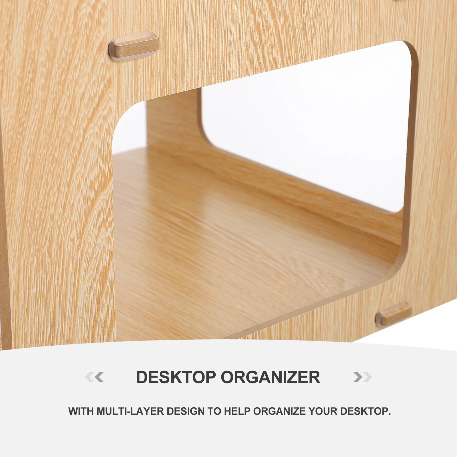 

Multi-Tier Desktop Storage Rack Wooden Organizer Stand for Printer Supplies Home Office Desk Clutter Free Solution Shelf