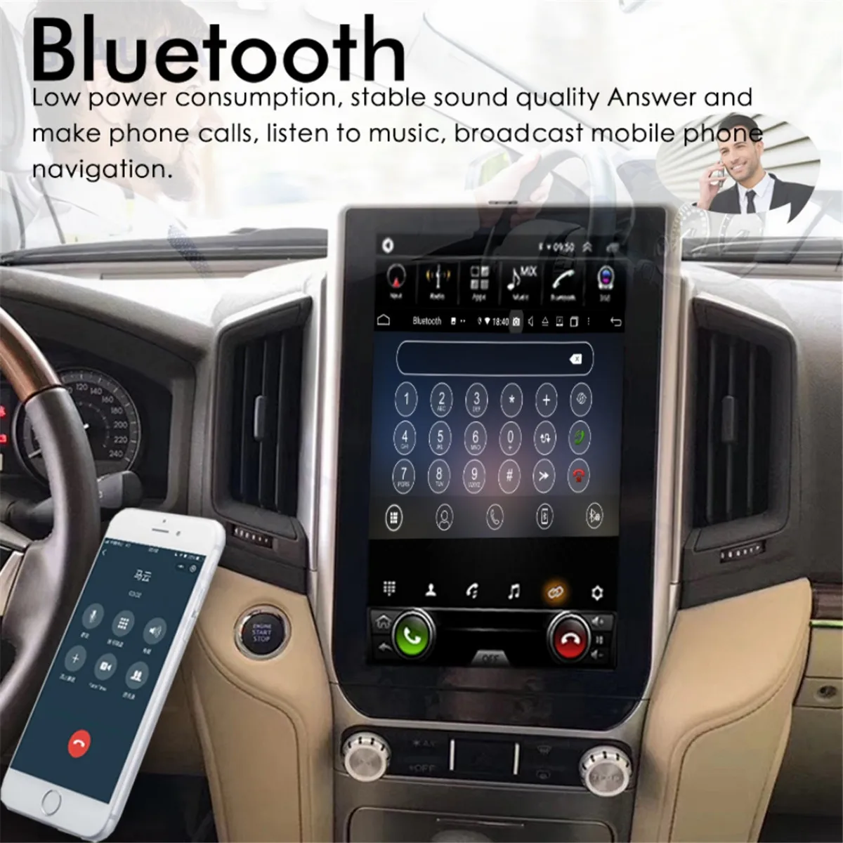 

13.8 Inch Android 14 For Toyota Land Cruiser LC200 2018-2023 Car GPS Screen Radio Player Multimedia Navigation Head Uint Stereo